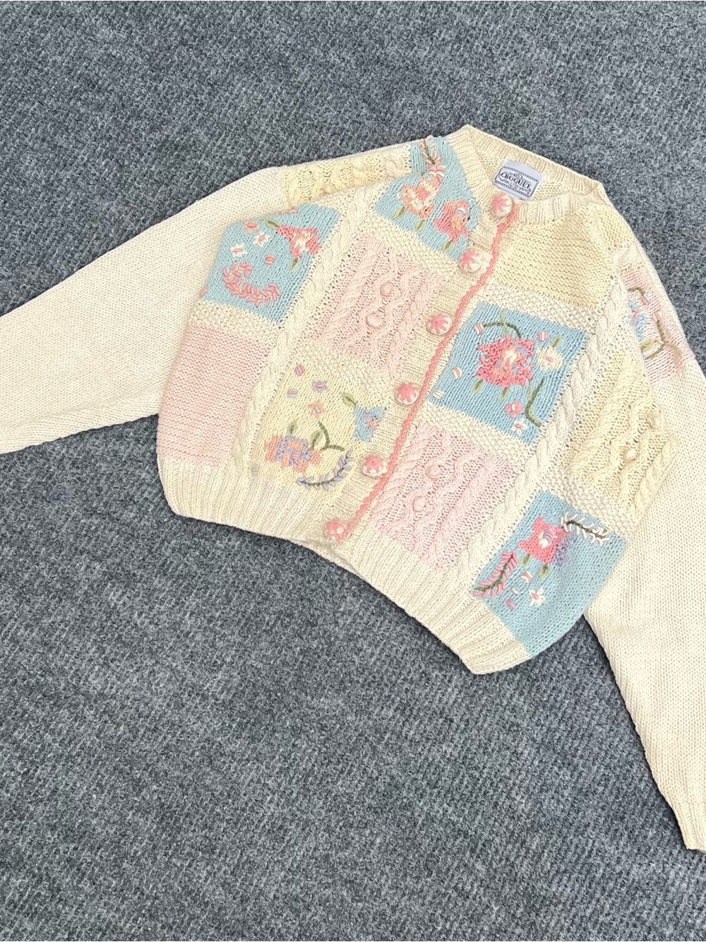 Vintage Chunky Knit Cardigan Sweater - Picture 2 of 4